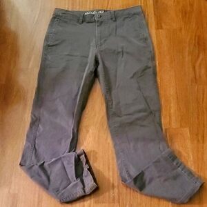 Eddie Bauer Slim Legend Wash Flex Men's Gray Khaki Pants - Size 32W X 32L